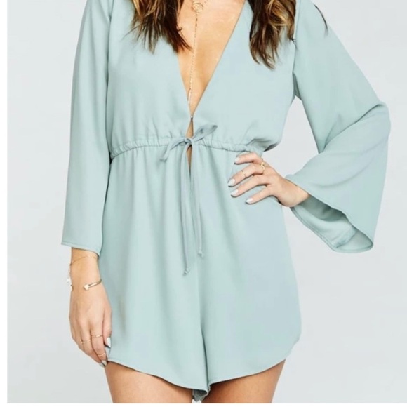 Show Me Your Mumu Roxy Romper Silver Sage Size Small - Picture 1 of 13
